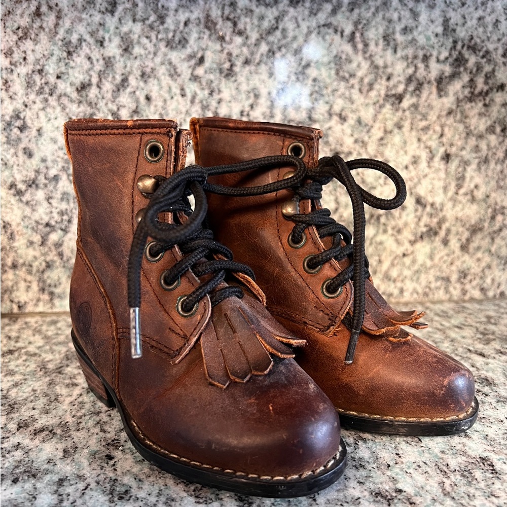 Vintage leather child boots